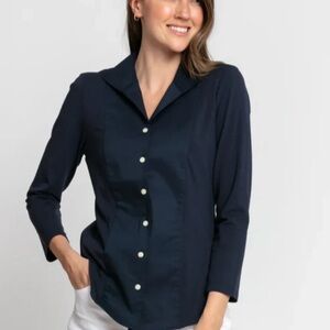 Hinson Wu Donna 3/4 sleeve woman’s medium Shirt Navy